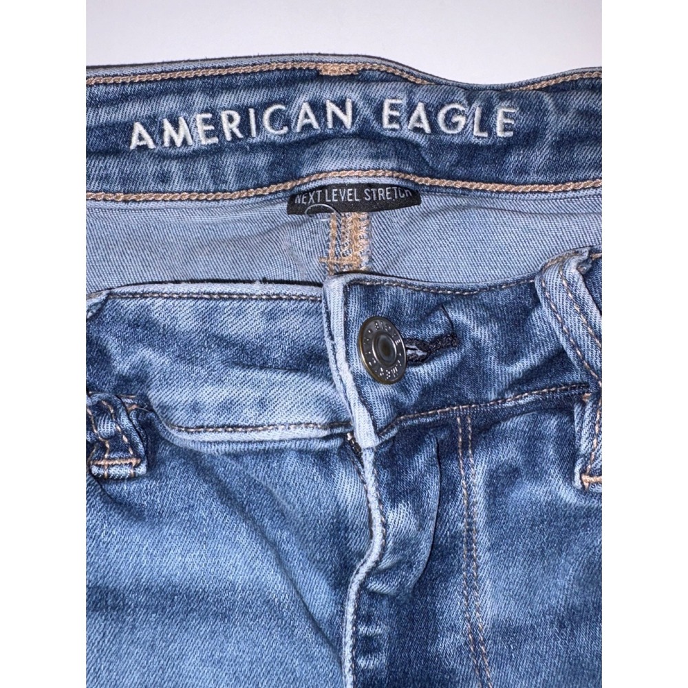 American Eagle Outfitters Hi Rise Jeggings Distressed Jeans Womens Size 6 Short - Picture 4 of 10